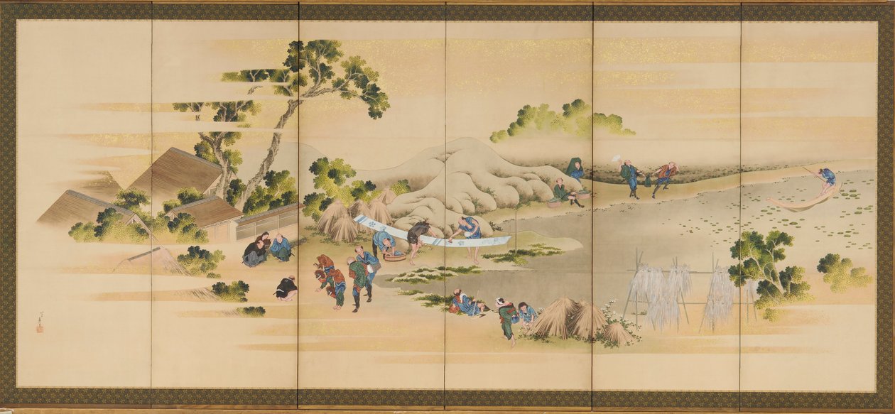 Country Scenes og Mount Fuji, en af et par, Edo-periode, ca. 1830-1832. af Katsushika Hokusai