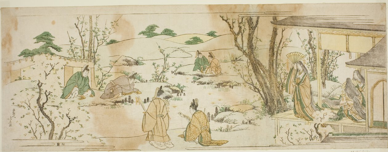 Høvisk begivenhed efter forbillede på Lanting Gathering af Katsushika Hokusai