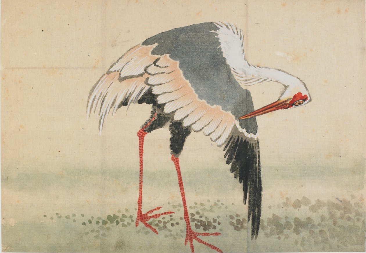 Trane, Edo-periode, slutningen af det 18.-begyndelsen af det 19. århundrede. af Katsushika Hokusai
