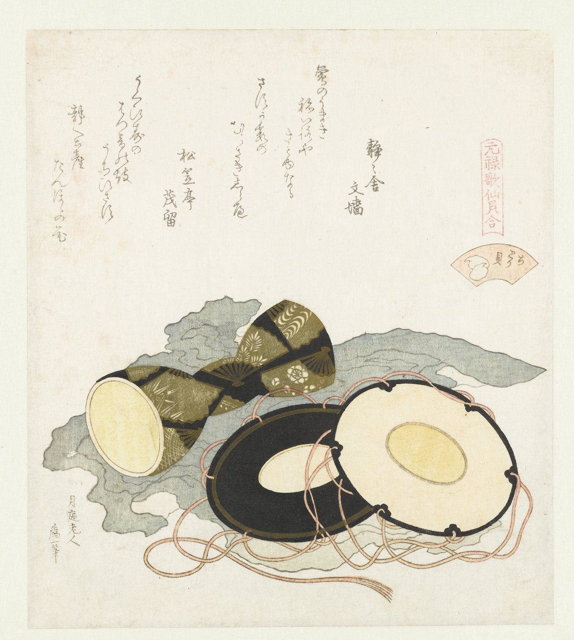 Ploverskallen Chidorigai (titel på objekt) En sammenligning af Genroku-digte og skaller (serietitel) Genroku kasen kaiawase (serietitel på objekt) af Katsushika Hokusai
