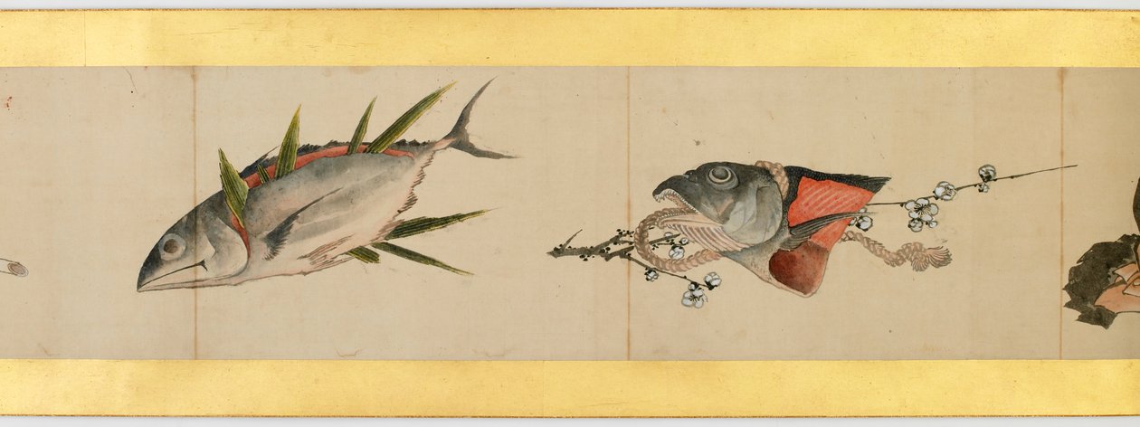 Detalje af Handscroll med diverse billeder, Edo-periode af Katsushika Hokusai