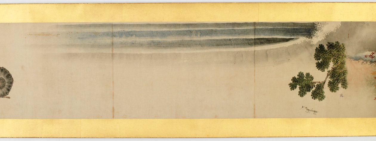 Detalje af Handscroll med diverse billeder, Edo Periode, 1839 blæk og farve på papir af Katsushika Hokusai