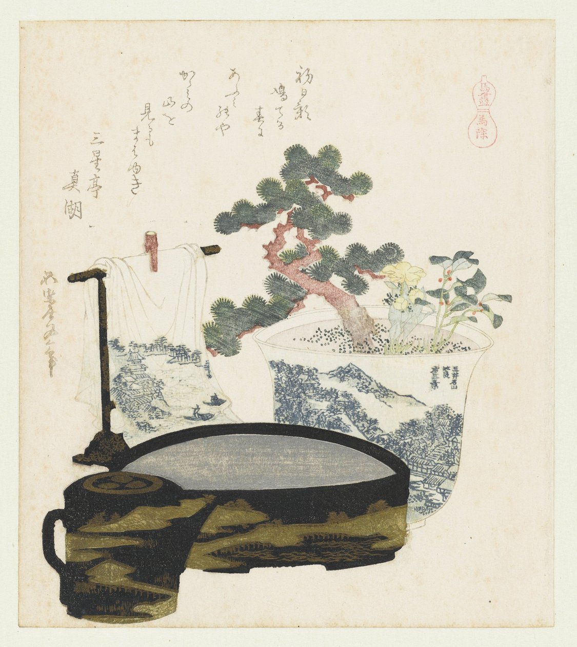En hesteamulet Mayoke (titel på objekt) En serie med heste (serietitel) Umazukushi (serietitel på objekt) af Katsushika Hokusai