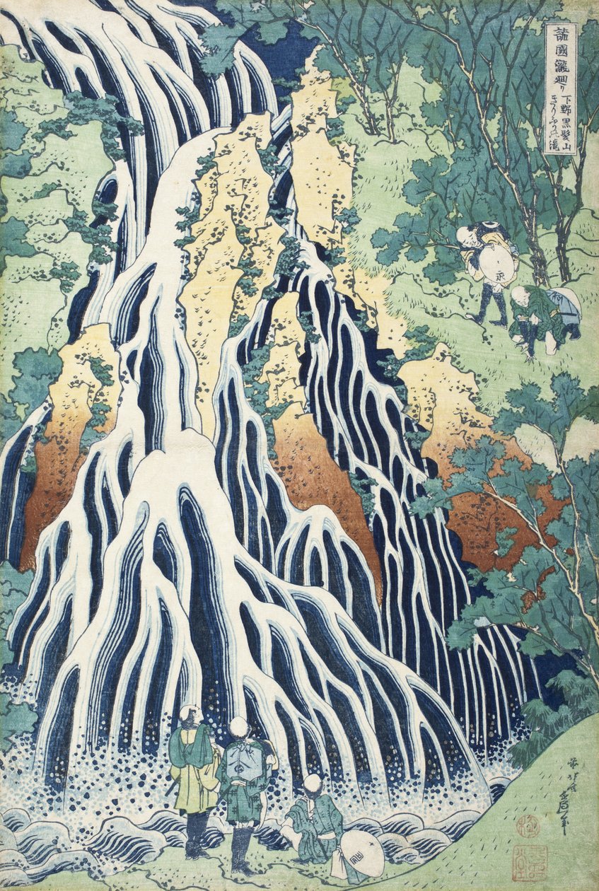 Kirifuri-vandfaldene ved bjerget Kurokami, Shimotsuke-provinsen af Katsushika Hokusai