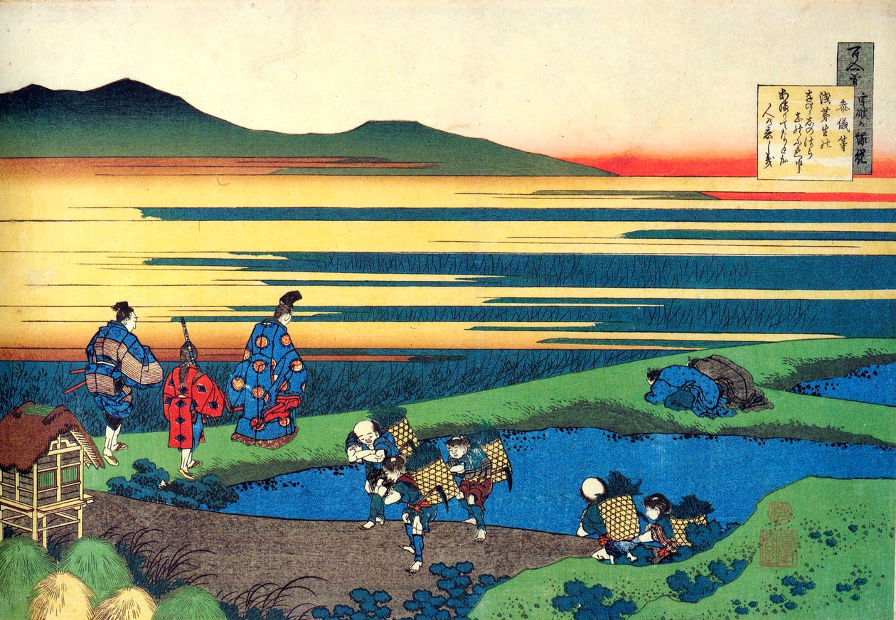 Fra serien Hundred Poems by One Hundred Poets: Sanji Hitoshi, c1830. af Katsushika Hokusai