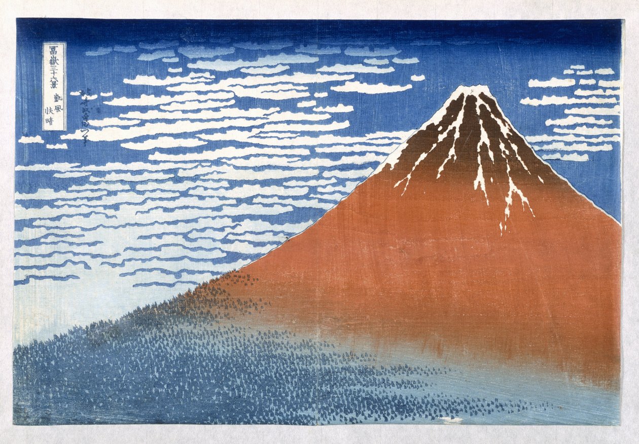 Fuji, Bjerge i klart vejr, 1831, fra serien 