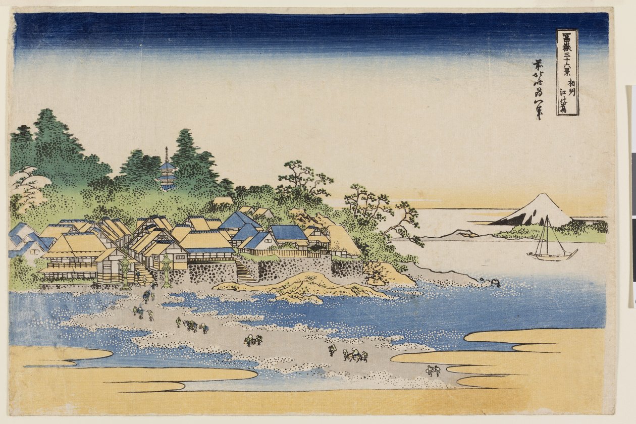 Fuji fra Enoshima Island i Sagami-provinsen, fra serien Thirty-six Views of Mt. Fuji, begyndelsen af 1830