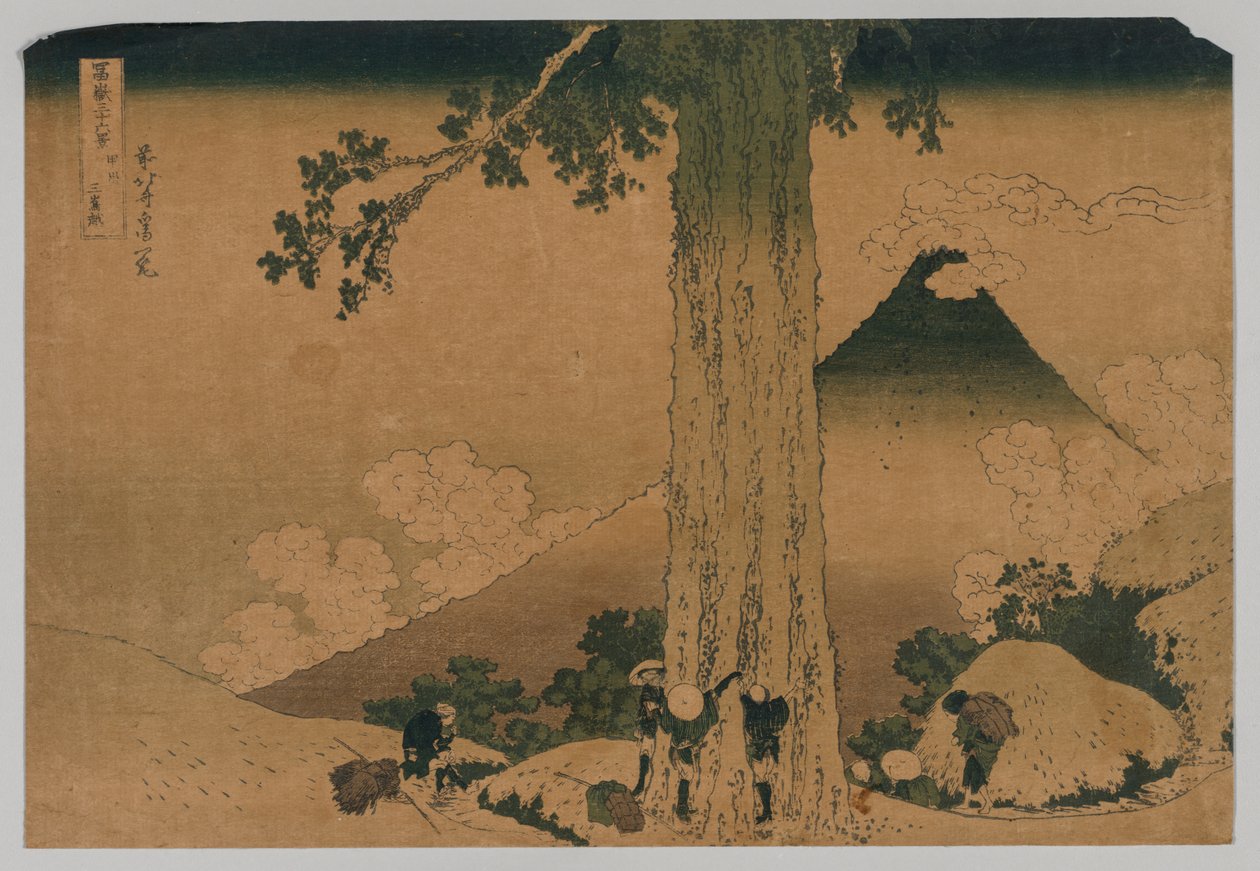 Fuji fra Pass of Mishima, Koshu-provinsen af Katsushika Hokusai
