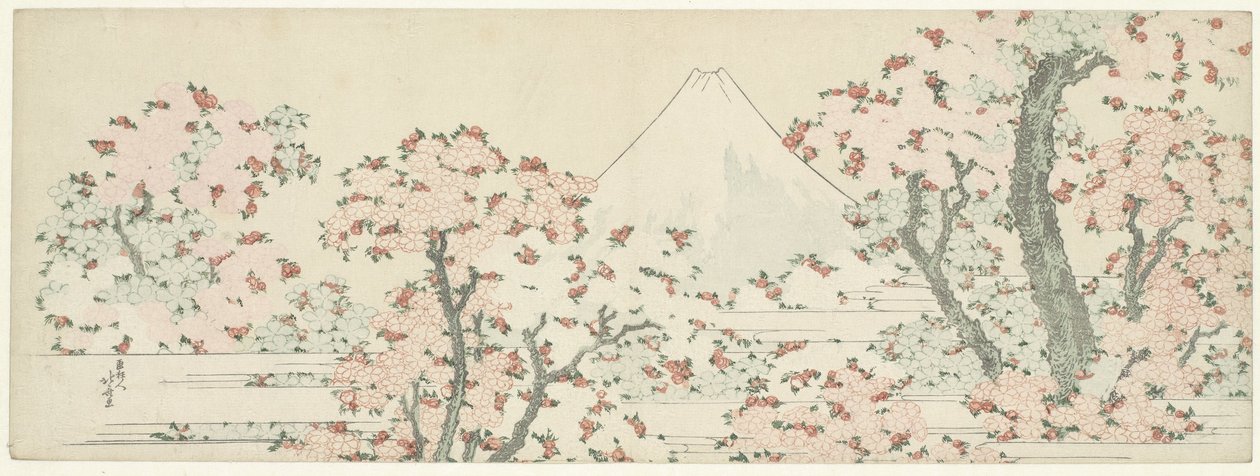 Fuji over Cherry Blossom af Katsushika Hokusai