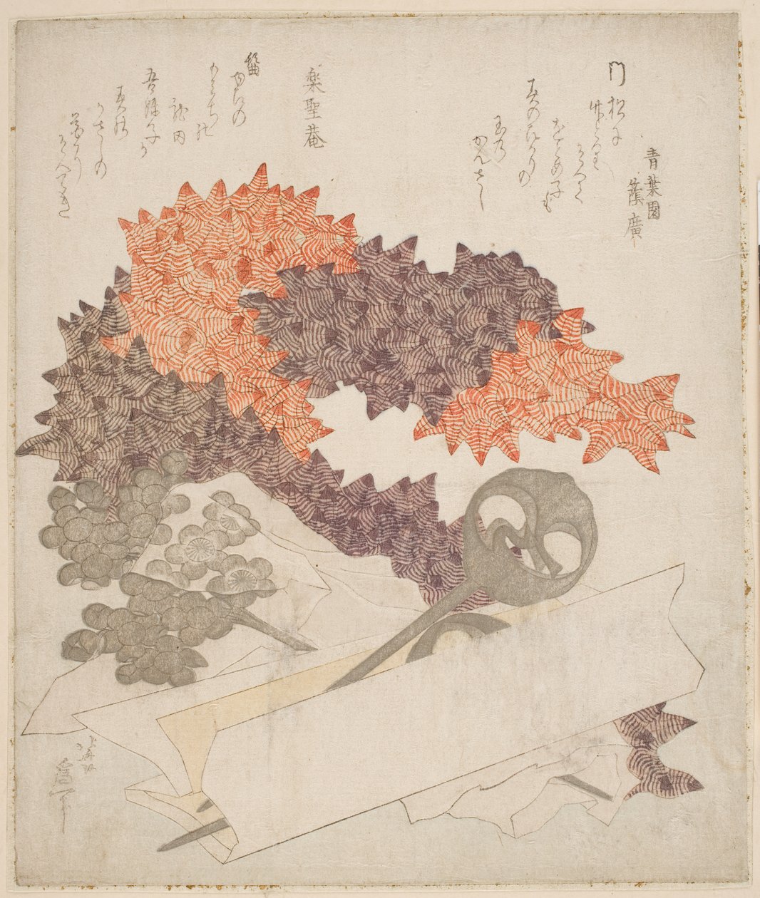 Hårornamenter, ca. 1820 (træbloktryk) af Katsushika Hokusai