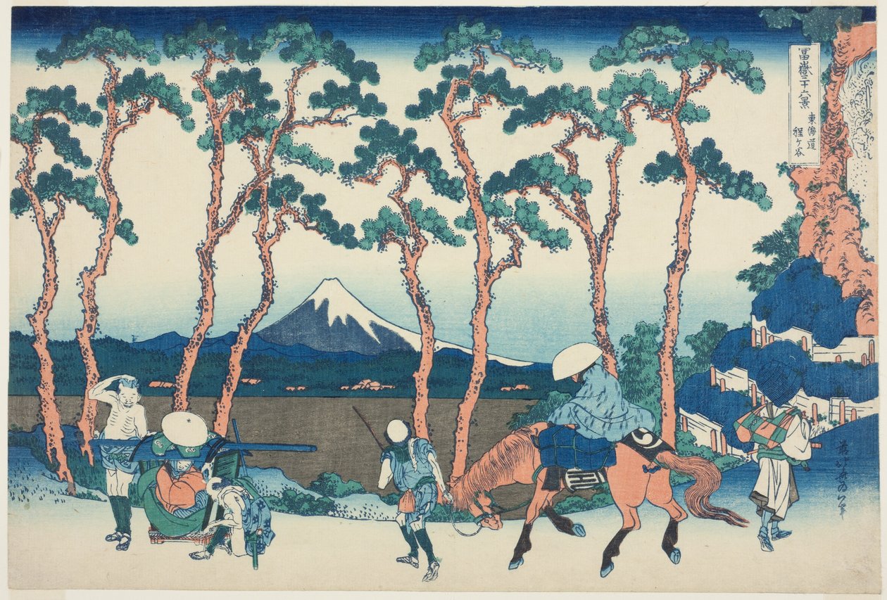 Hodogaya på Tokaido (Tokaido Hodogaya), fra serien "Thirty-six Views of Mount Fuji (Fugaku sanjurokkei)" af Katsushika Hokusai