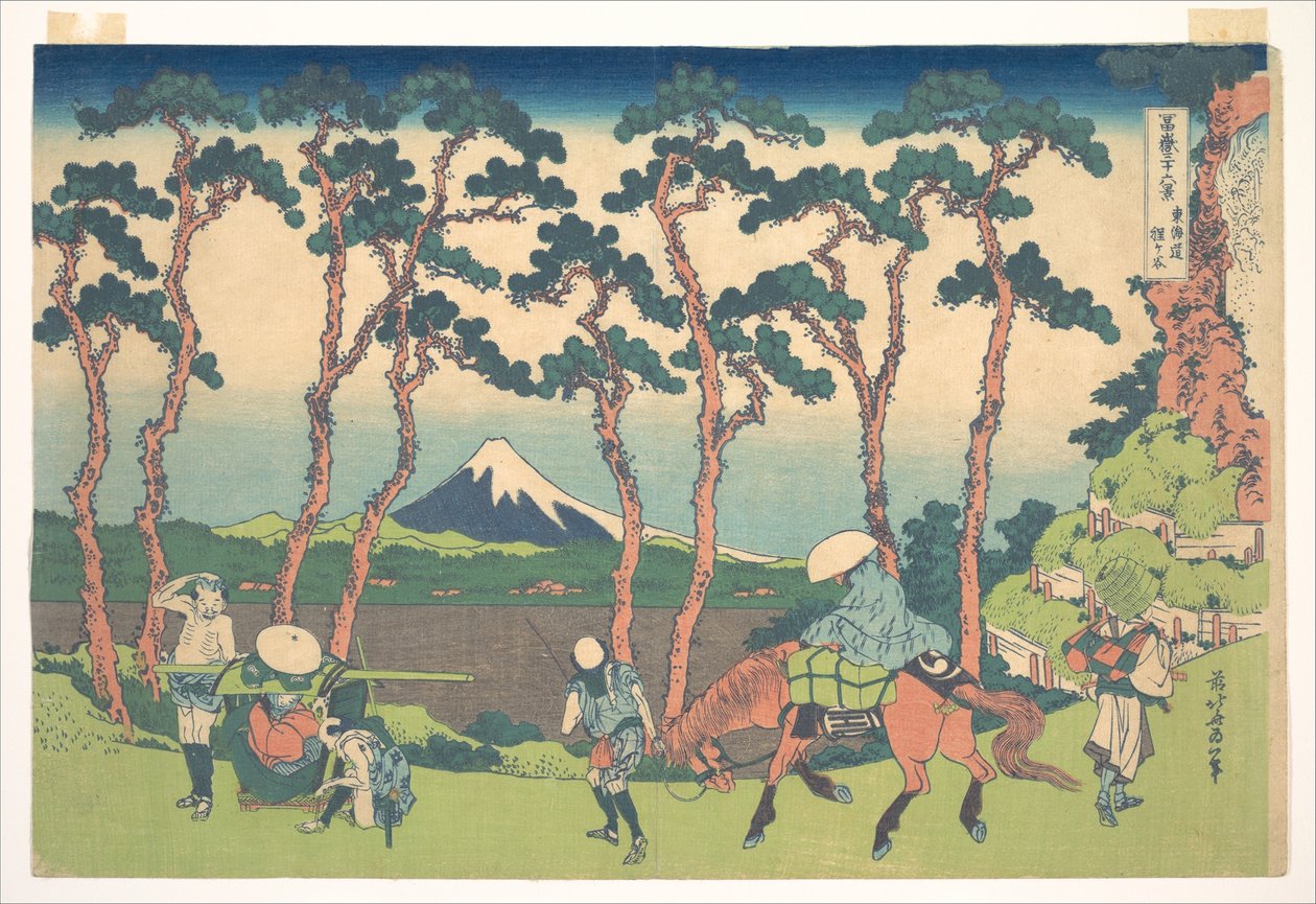 Hodogaya på Tōkaidō (Tōkaidō Hodogaya), fra serien »De 36 udsigter over Fuji« (Fugaku sanjūrokkei) af Katsushika Hokusai