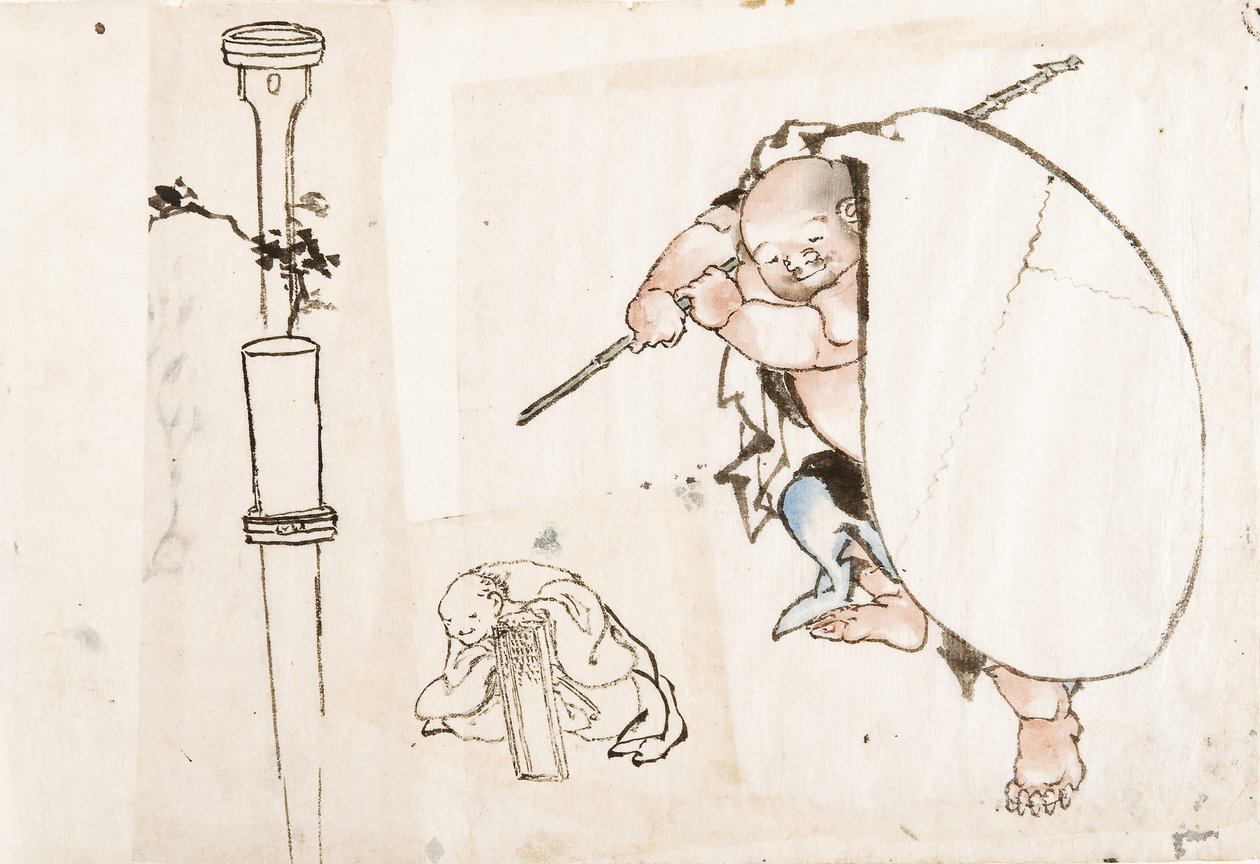 Hotei, første kvartal af 1800-tallet.. af Katsushika Hokusai