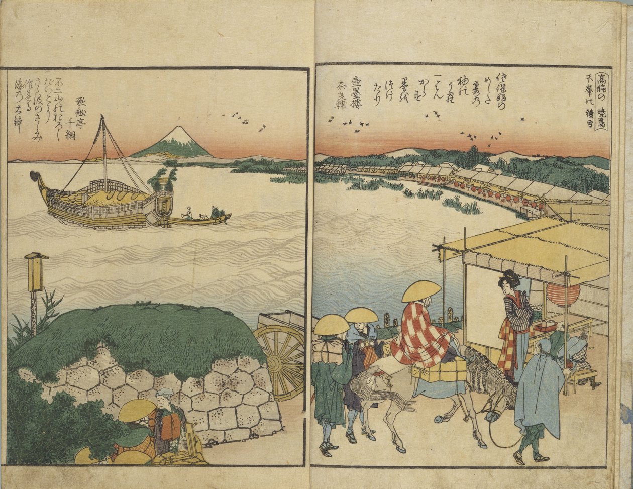 Illustreret bog med udsigter fra begge bredder af Sumida-floden af Katsushika Hokusai