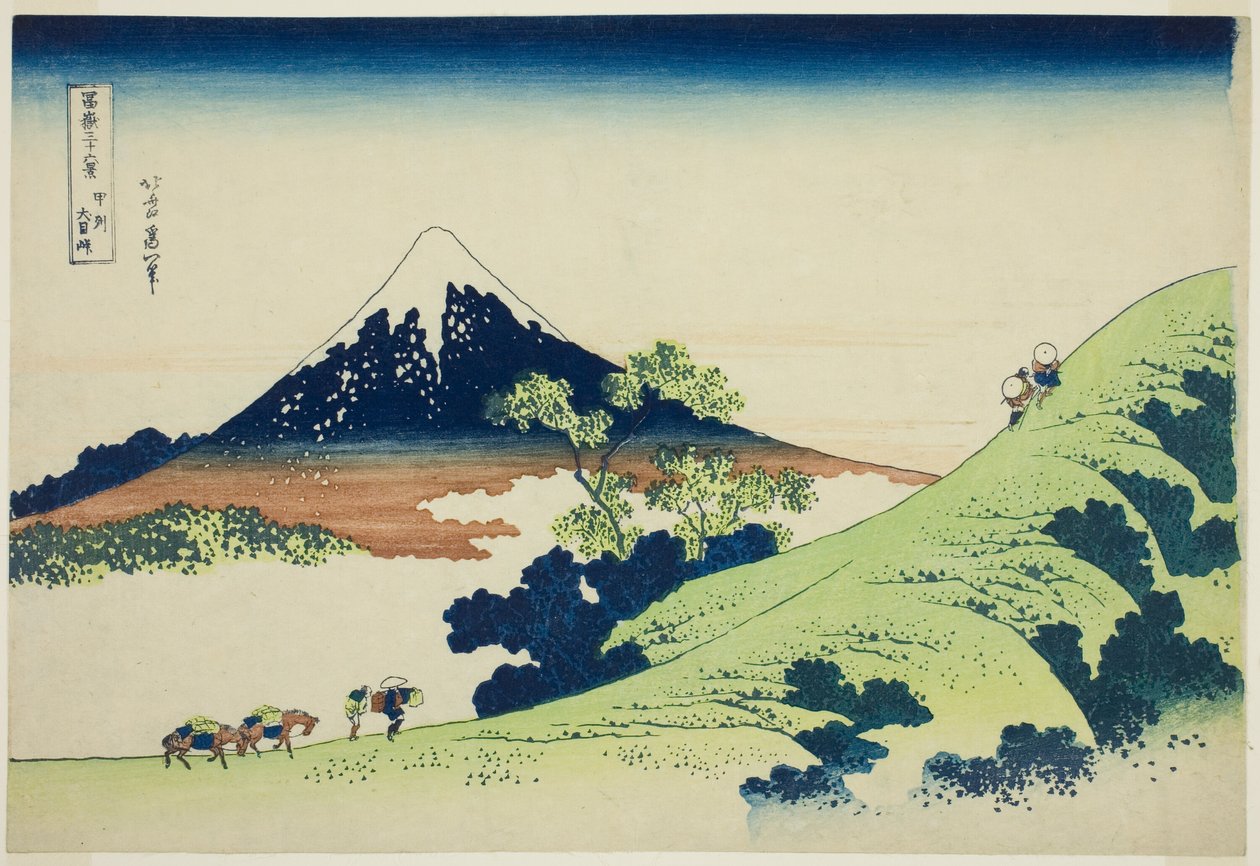 Inume Pass in Kai Province (Koshu Inume-toge), from the series "Thirty-six Views of Mount Fuji (Fugaku sanjurokkei)" af Katsushika Hokusai