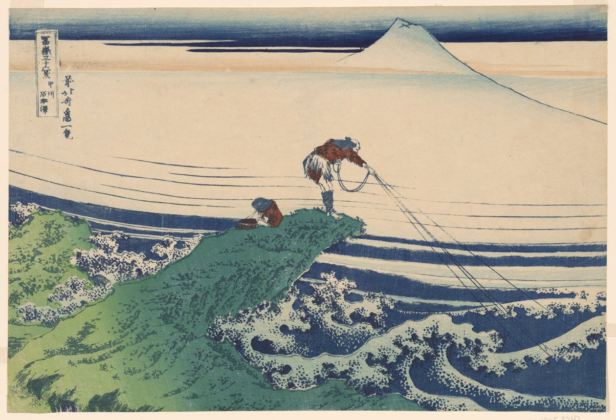 Kajikazawa Kazukai P Lovinse (gammel sake Kajikazawa), fra Te-serien ``Tyrty x udsigt over Fuji-bjerget (Fugaku Usaju Rokukatsu)