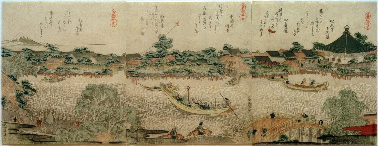 Kulthalle des Komagata-Tempels af Katsushika Hokusai