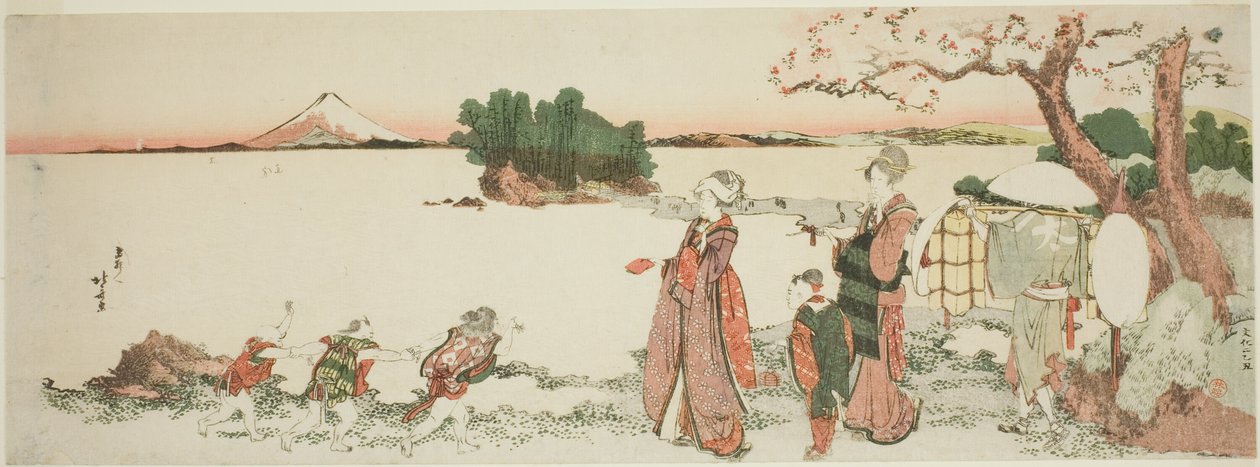 Damer i Shichirigahama af Katsushika Hokusai