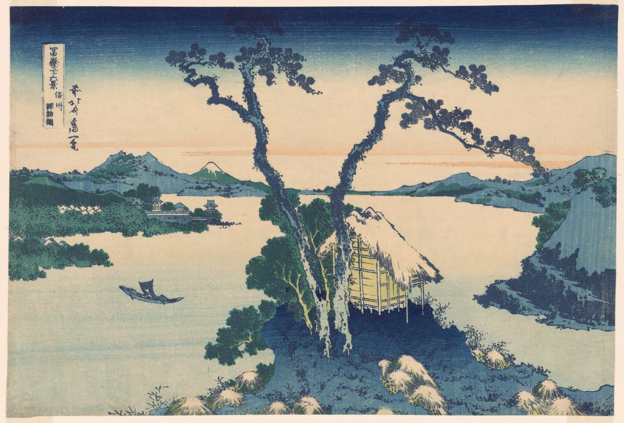 Shinano Shinano P Lovinse (ny art Lake Suwa), fra seriens `` Mr. Tirty x Views Of Mount Fuji (Fuji Kasaju Rokukatsu) 