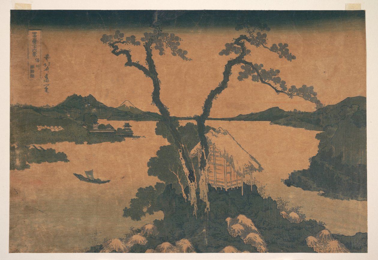 Suwa-søen i Shinano-provinsen (Shinshū Suwako), fra serien »De 36 udsigter over Fuji-bjerget« (Fugaku sanjūrokkei) af Katsushika Hokusai