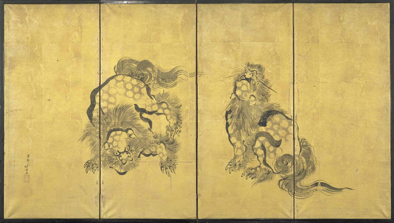 Lions af Katsushika Hokusai