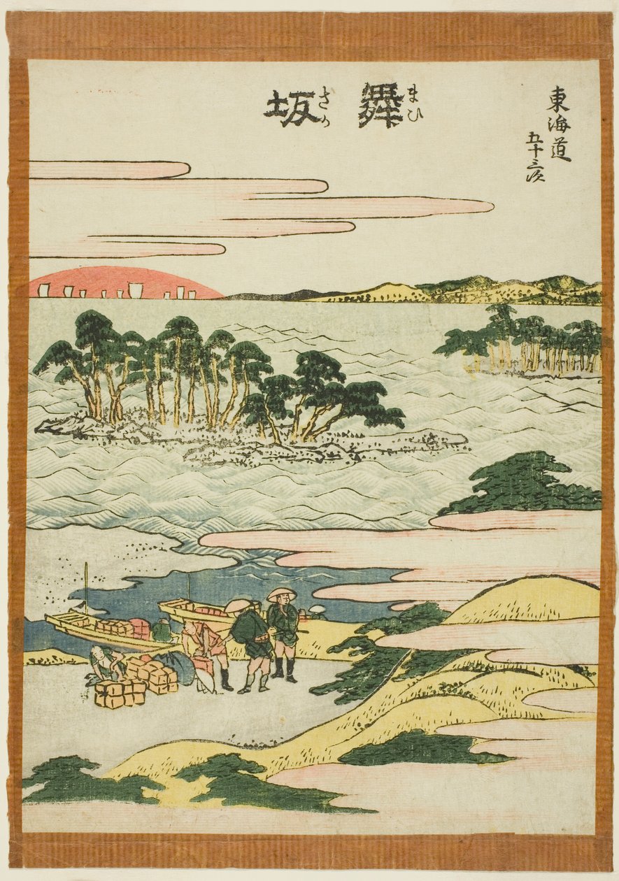 Maisaka, fra serien "Fifty-three Stations of the Tokaido (Tokaido gojusan tsugi)" af Katsushika Hokusai