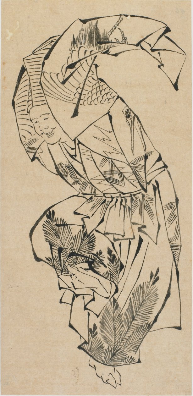 Mandlig danser, Manzai, slutningen af det 18. århundrede fra det 19. århundrede. af Katsushika Hokusai