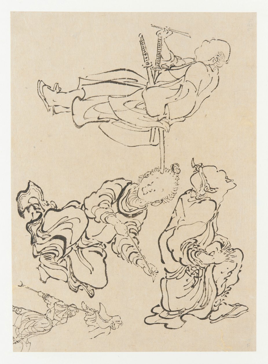 Diverse figurer, slutningen af 1700-begyndelsen af 1800-tallet. af Katsushika Hokusai