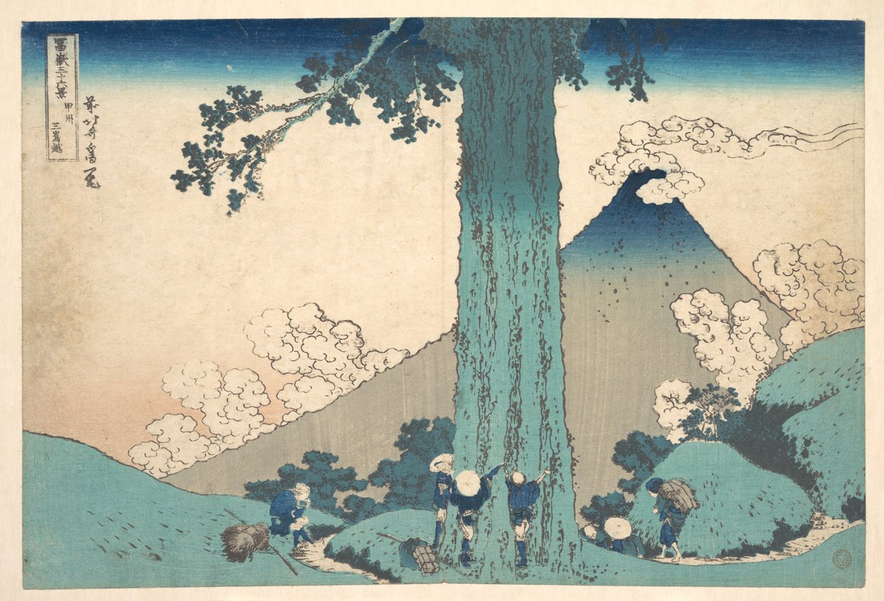 Mishima-passet i Kai-provinsen (Kōshū Mishima goe), fra serien »De 36 udsigter over Fuji-bjerget« (Fugaku sanjūrokkei) af Katsushika Hokusai