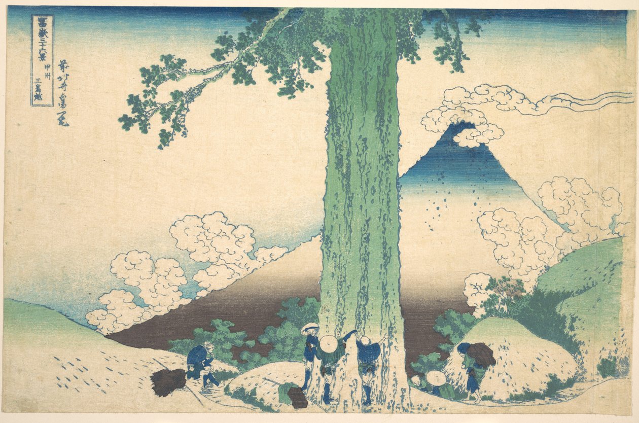Mishima-passet i Kai-provinsen (Kōshū Mishima goe), fra serien »De 36 udsigter over Fuji« (Fugaku sanjūrokkei) af Katsushika Hokusai