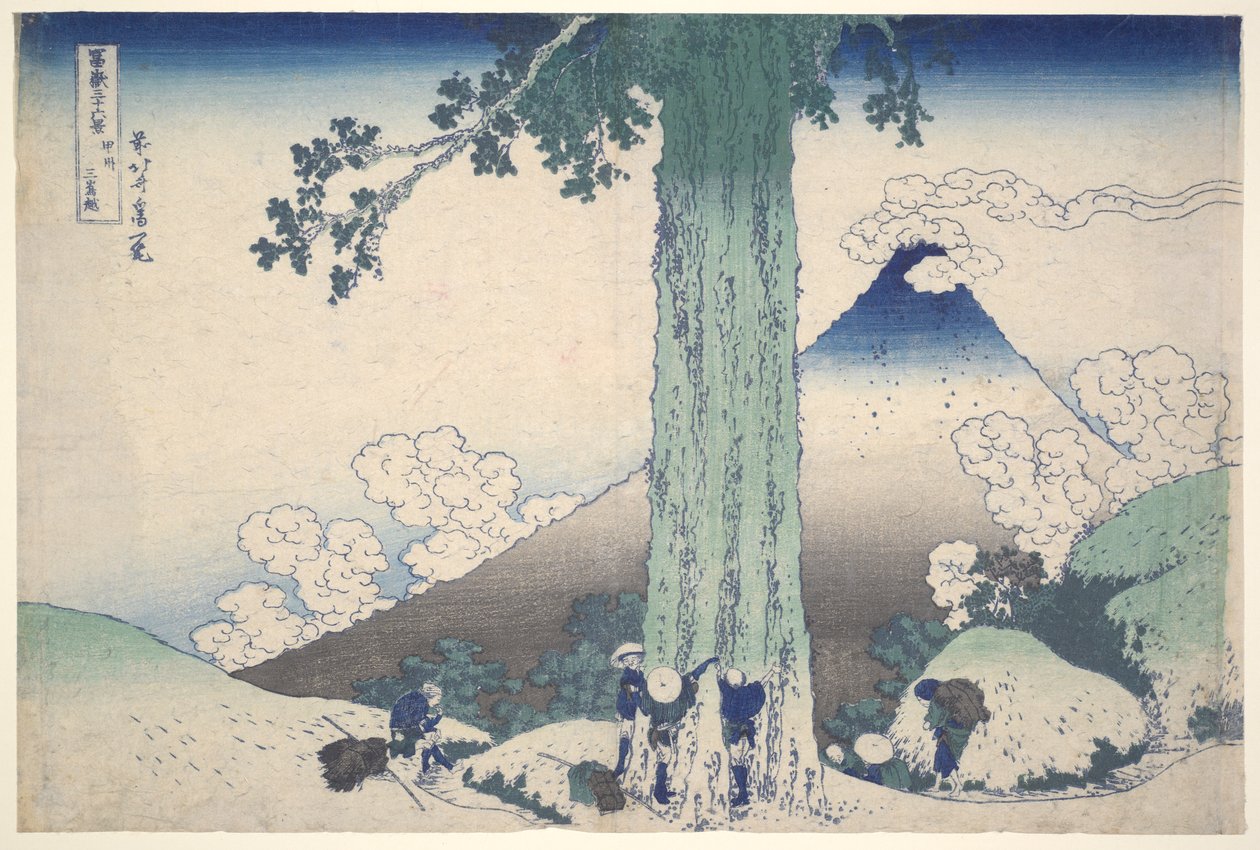 Mishima Pass i Kai-provinsen, fra serien Thirty-six Views of Mount Fuji af Katsushika Hokusai