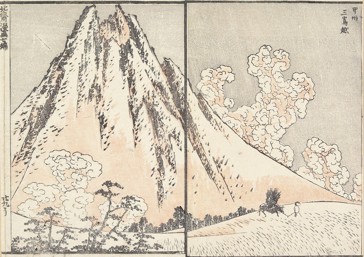 Mishima Pass i Ko_shu_ provinsen, 1817 af Katsushika Hokusai