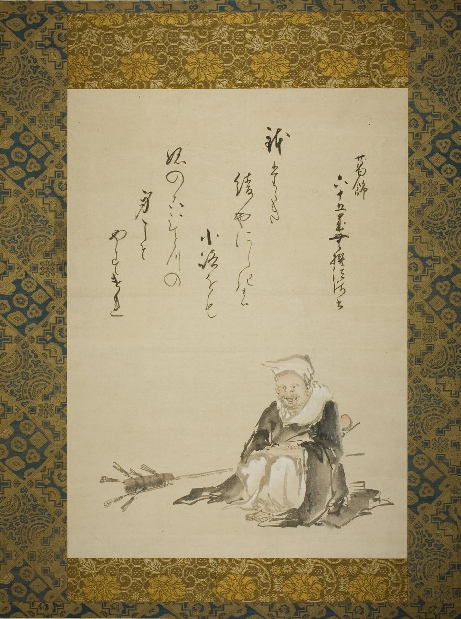 Munk sælger ceremonielle tepiskere af Katsushika Hokusai
