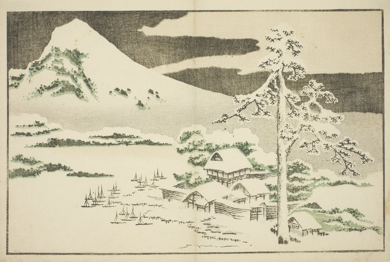 Mount Fuji om vinteren, fra billedbogen med realistiske malerier af Hokusai af Katsushika Hokusai