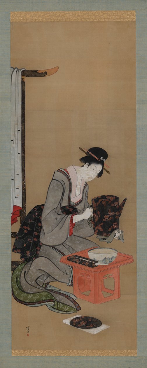 Nytårsbrugerdefineret: Makeup på nytårsmorgen, Edo-periode, ca. 1806-1811. af Katsushika Hokusai
