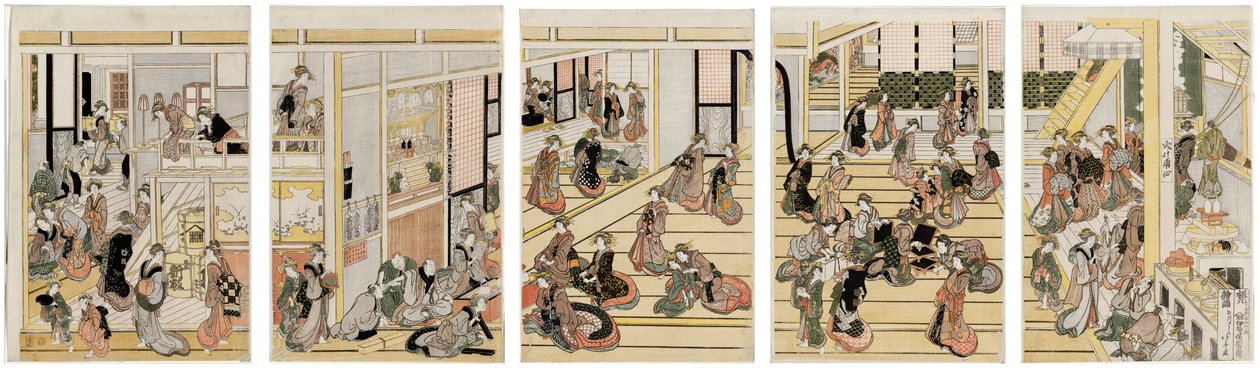Nytårsdag på bordellet Ogi-ya af Katsushika Hokusai