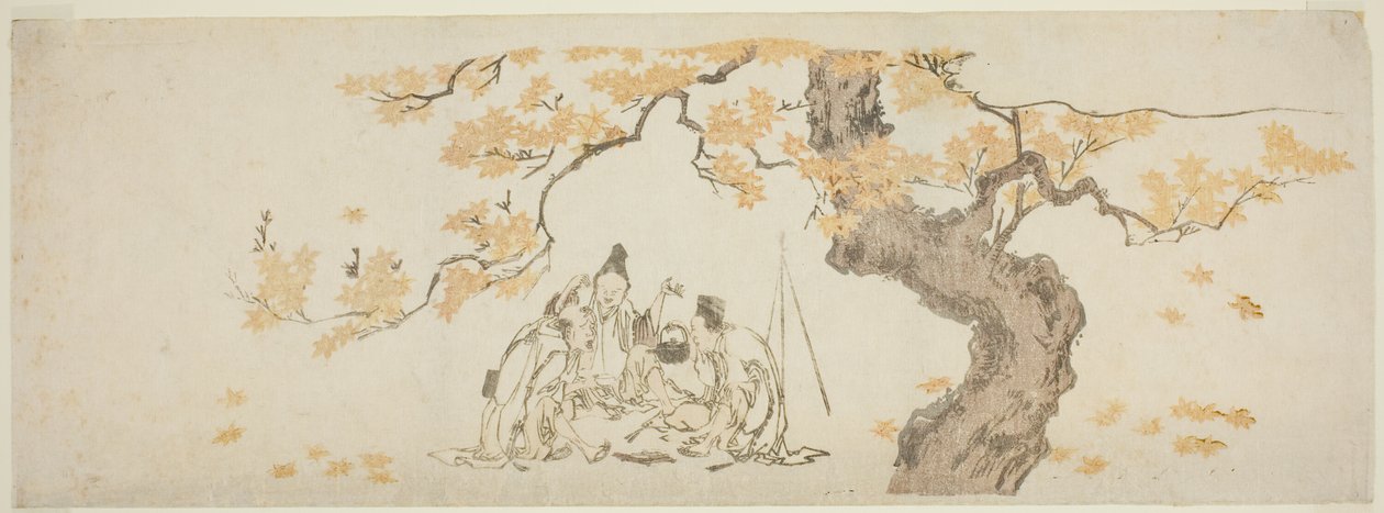 Nattevægtere under ahorntræet af Katsushika Hokusai
