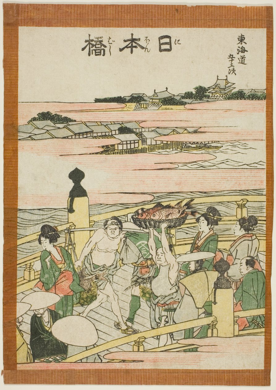 Nihonbashi, fra serien "Fifty-th lee S tachi sound s of the city degree (urban degree main mountain next)" af Katsushika Hokusai