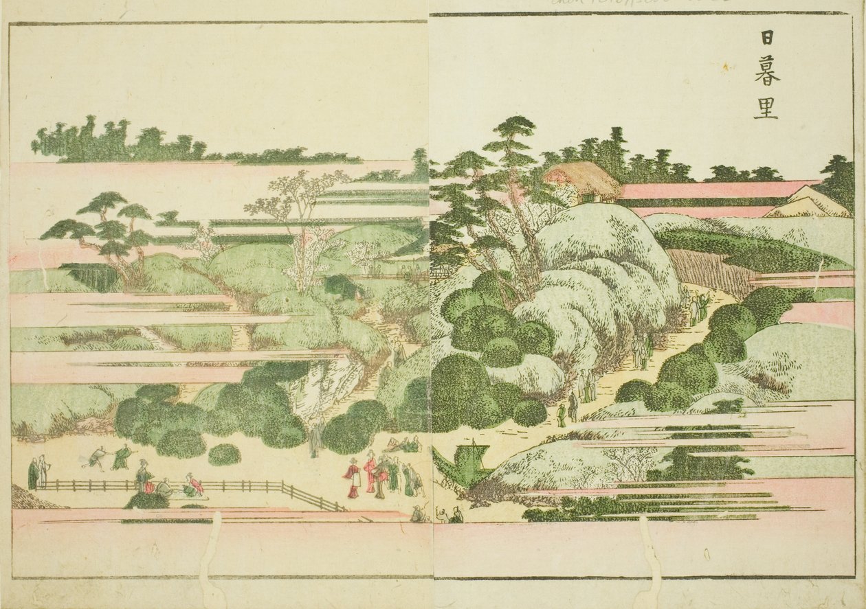 Nippori, fra den illustrerede bog "Picture Book of the Amusements of the East (Ehon Azuma asobi)" af Katsushika Hokusai