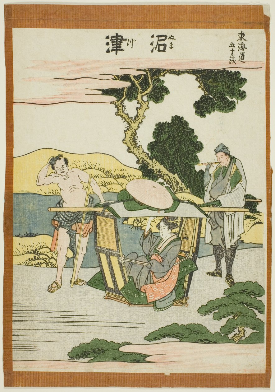 Numatsu, fra serien "Fifty-three Stations of the Tokaido (Tokaido gojusan tsugi)" af Katsushika Hokusai
