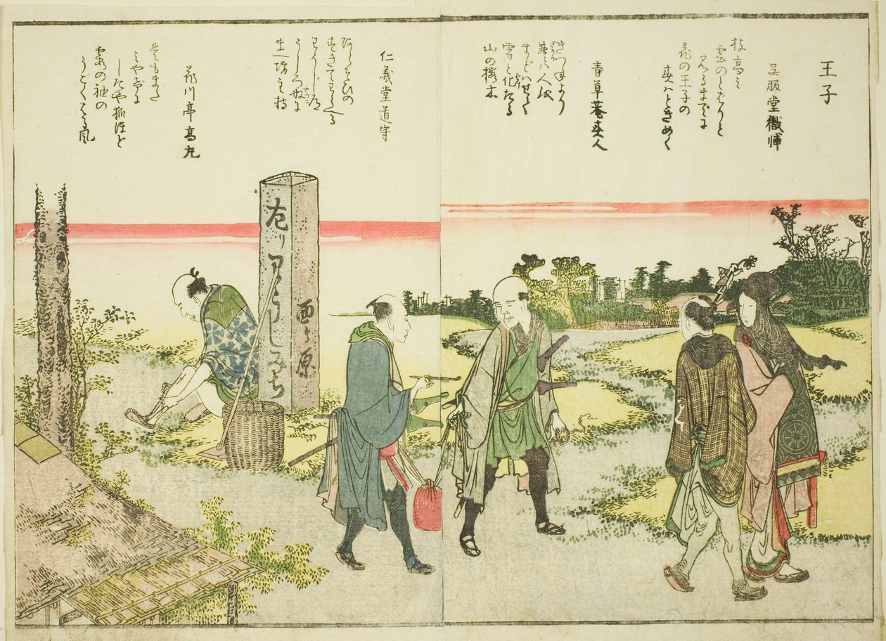 Oji, fra bind. 1 i den illustrerede bog "Fine udsigter over den østlige hovedstad på et øjeblik (Toto shokei ichiran)" af Katsushika Hokusai