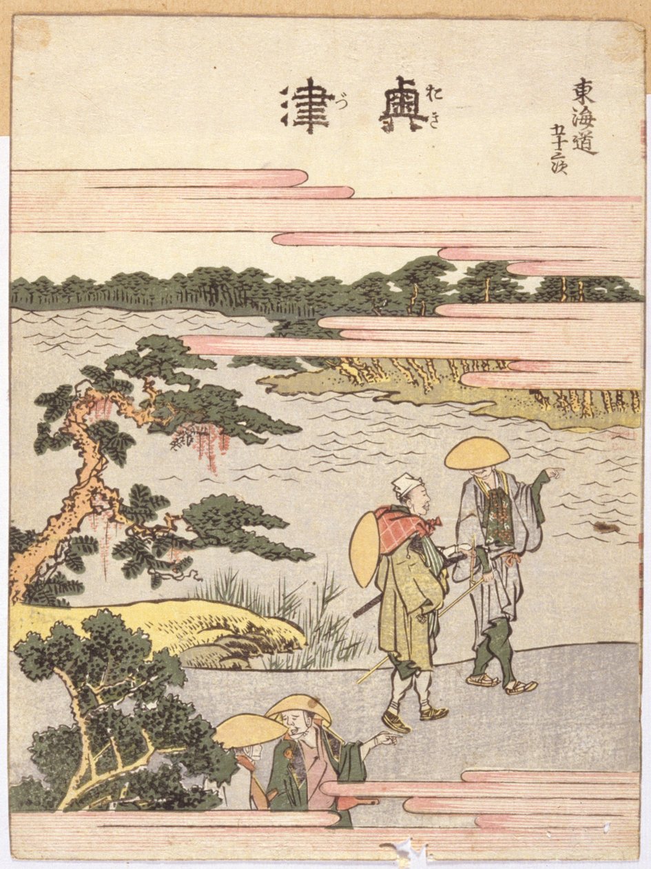 Okitsu (træblok i farver) af Katsushika Hokusai