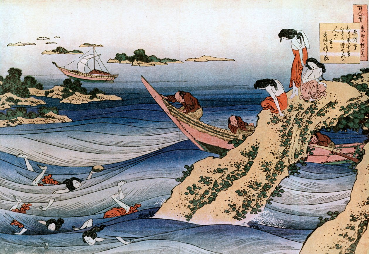 Østersfiskeri, c1785-1849. af Katsushika Hokusai