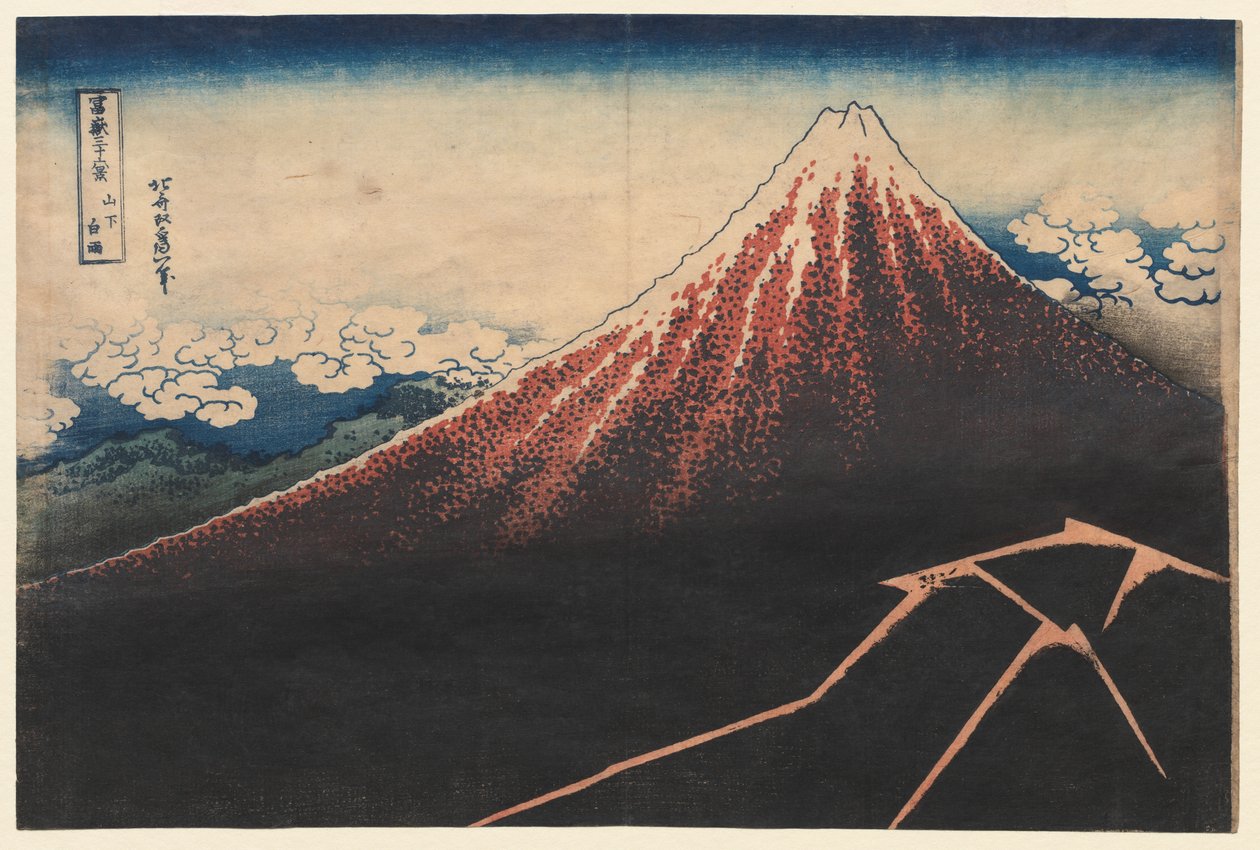 Rain Below the Mountain (fra serien Thirty-six Views of Mt. Fuji) af Katsushika Hokusai