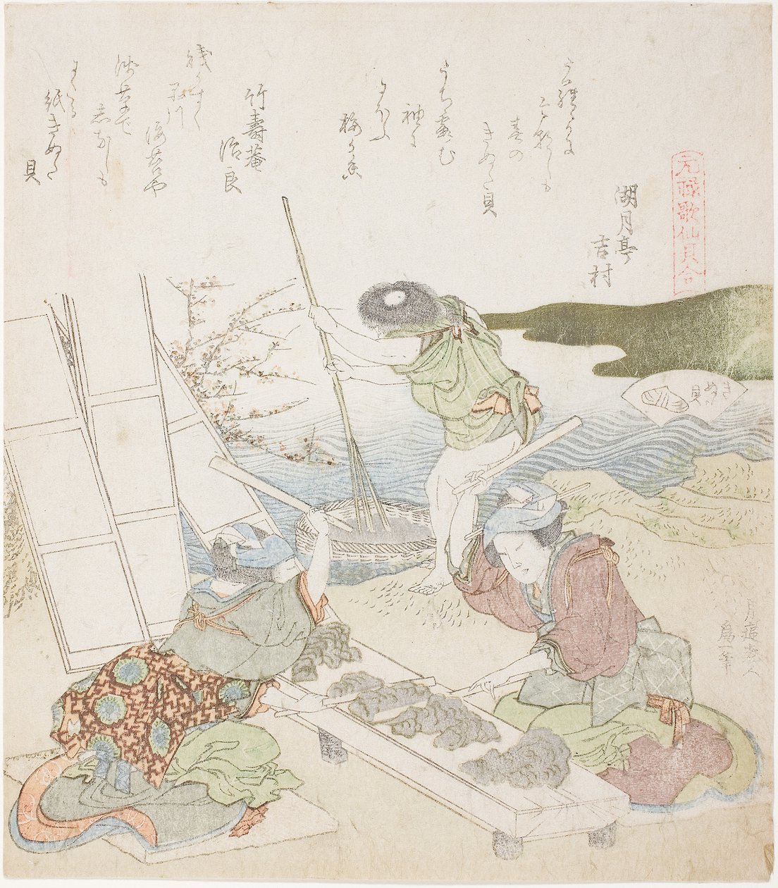 Kierrätyspaperi, kuva The Fulling-block Shellille af Katsushika Hokusai