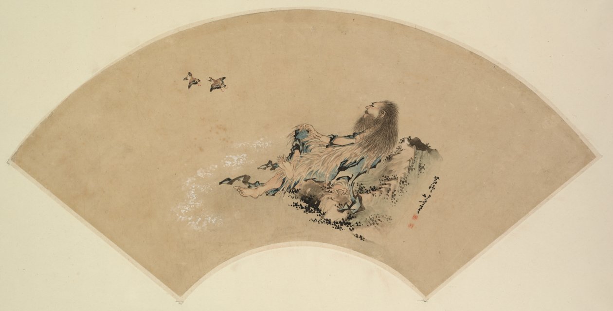 Risshi by the Sea Watching Birds, slutningen af 1700-tallet-1849. af Katsushika Hokusai