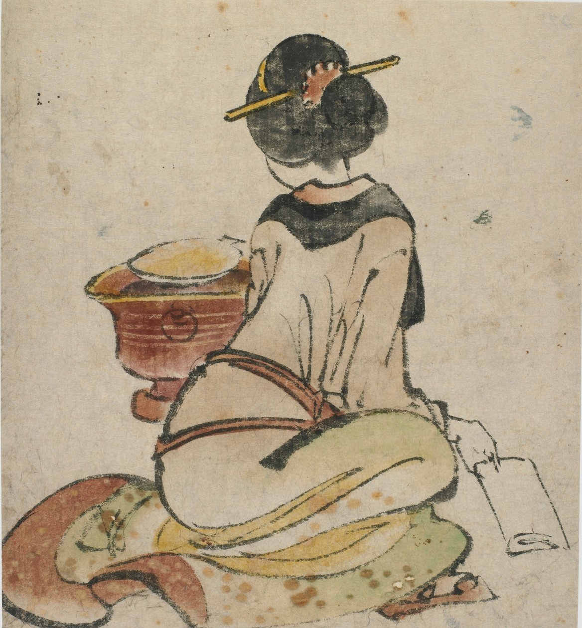 Siddende kvindefigur, slutningen af det 18.-begyndelsen af det 19. århundrede. af Katsushika Hokusai