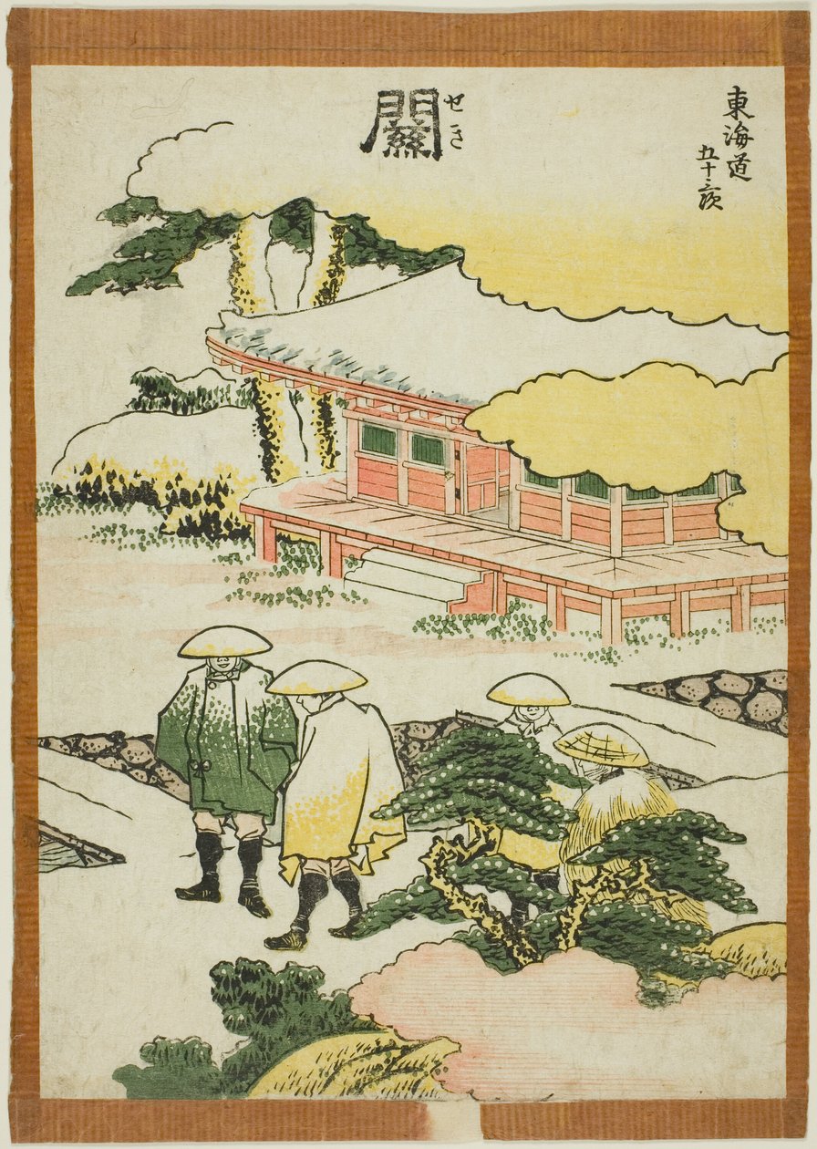 Seki, fra serien "Fifty-three Stations of the Tokaido (Tokaido gojusan tsugi)" af Katsushika Hokusai