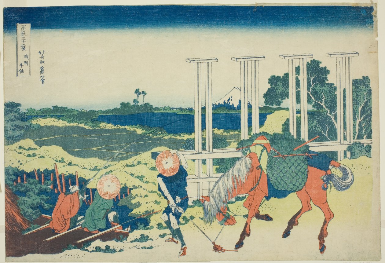 Bushu Senju, fra serien "Tirty x Wies of Fuji" af Katsushika Hokusai