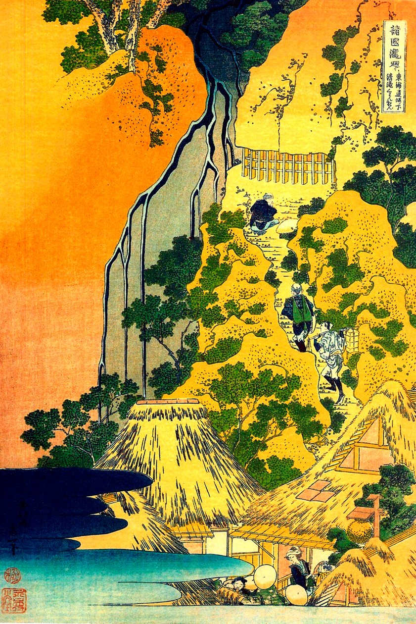 Serie Sur les Cascades De Farmerer provinser "" Cascades du Temple Kiyotaki Kannon, Sakanoshita Sur la Route Tokaido "" Estampe de Katsushika Hokusai (1760-1849) (Ecole Ukiyo-e) Vers 1830 State A Pushkin Museum of Fine Arts, Moscou af Katsushika Hokusai